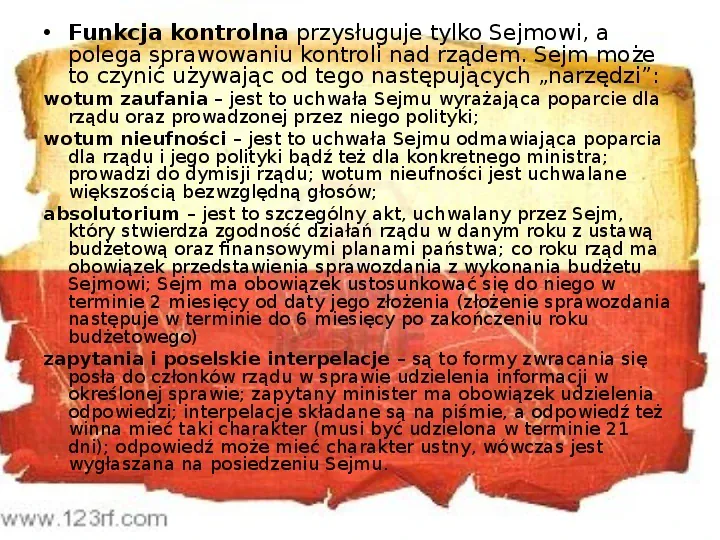 Ustrój polityczny Rzeczpospolitej Polskiej - Slide 20