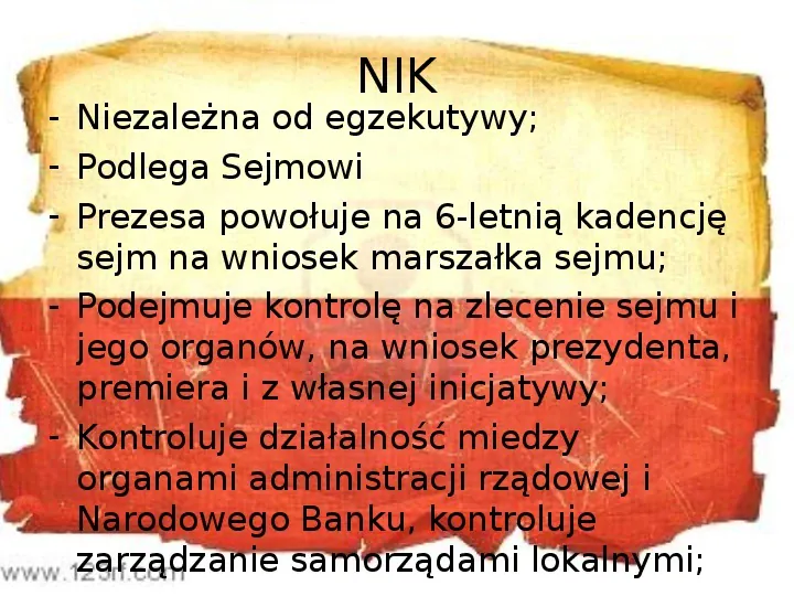 Ustrój polityczny Rzeczpospolitej Polskiej - Slide 49