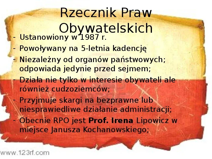 Ustrój polityczny Rzeczpospolitej Polskiej - Slide 50