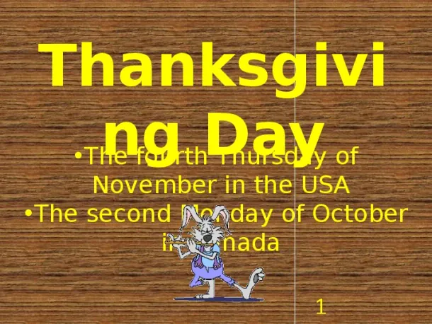 Thanksgiving Day - Slide pierwszy