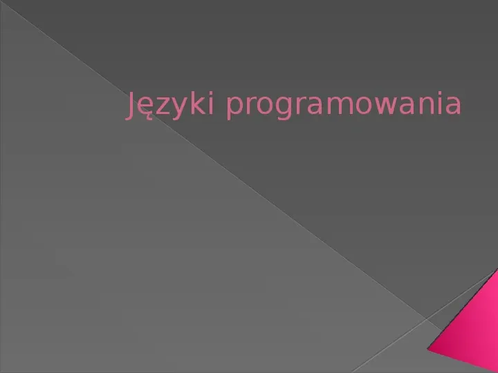 Języki programowania - Slide 1
