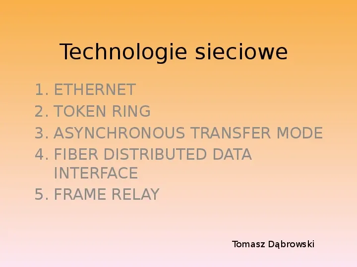 Technologie sieciowe - Slide 1