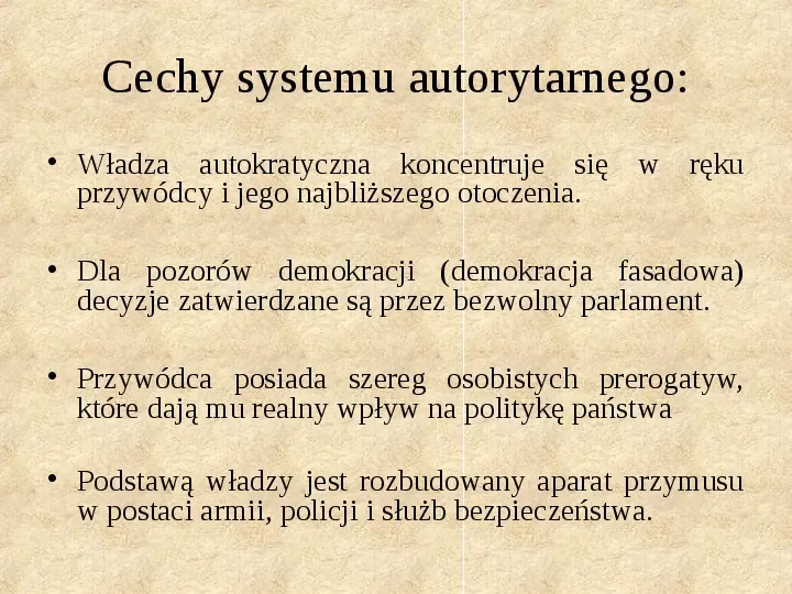Obywatel a władza w systemach totalitarnych i autorytarnych - Slide 8