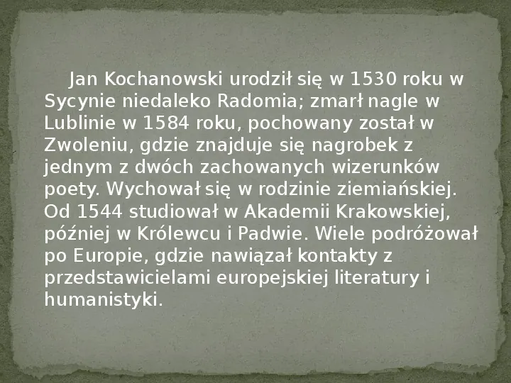 Jan Kochanowski - Slide 2