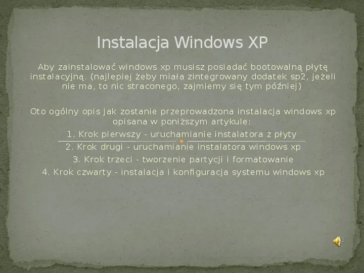 Instalacja Windows XP - Slide 1