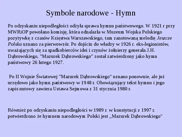 Historia polskich symboli narodowych - Slide 64