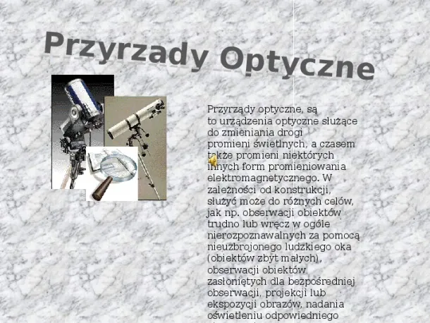 Przyrządy optyczne - Slide pierwszy