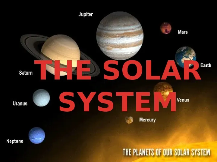 The Solar System - Slide 1