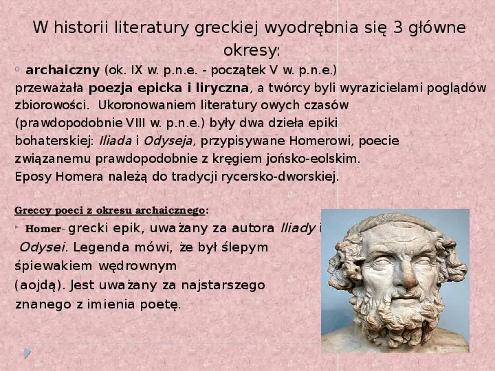 Literatura i teatr w starozytnej Grecji - Slide 4