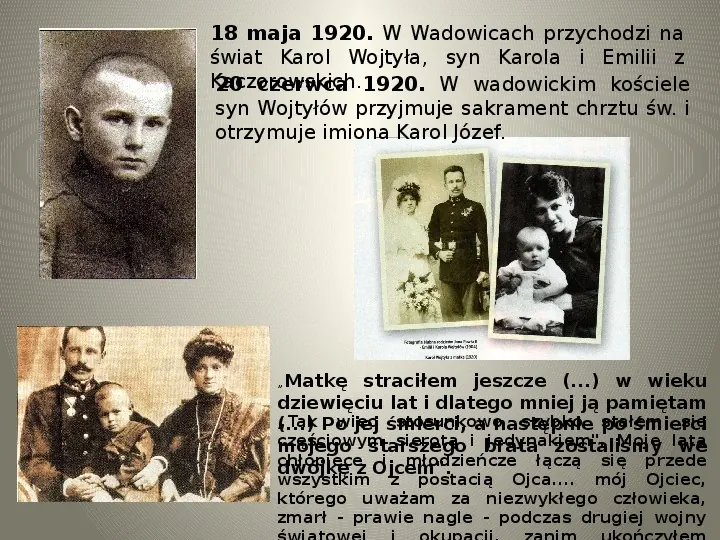 Karol Wojtyła - Droga do świętośći - Slide 3