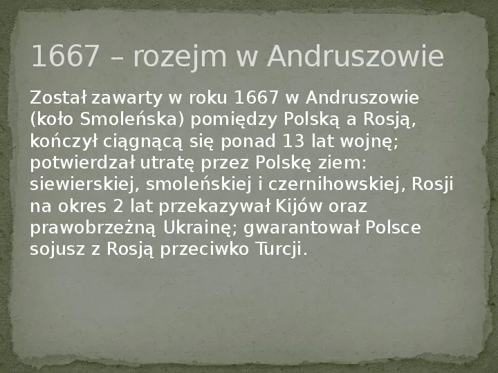 Wojny polsko-rosyjskie w XVII w. - Slide 11