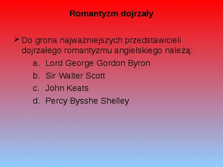 Romantyzm angielski - Slide 12