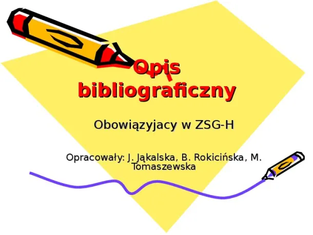 Opis bibliograficzny - Slide pierwszy