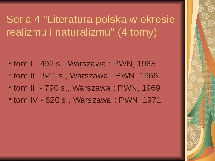 Źródła informacji z dziedziny historii literatury - Slide 45