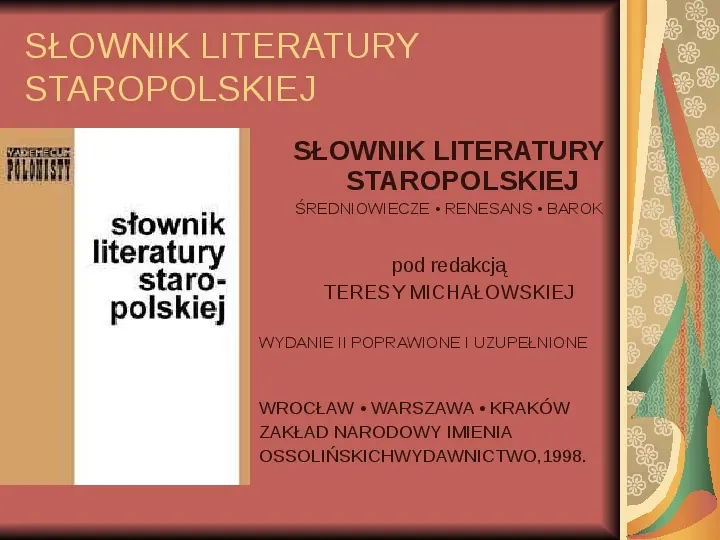 Źródła informacji z dziedziny historii literatury - Slide 55