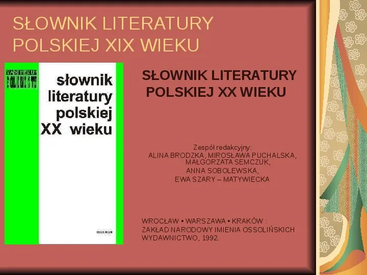 Źródła informacji z dziedziny historii literatury - Slide 64