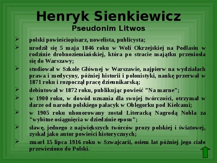 Polscy nobliści w dziedzinie literatury - Slide 3