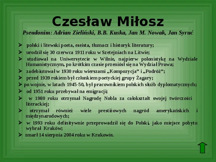 Polscy nobliści w dziedzinie literatury - Slide 52