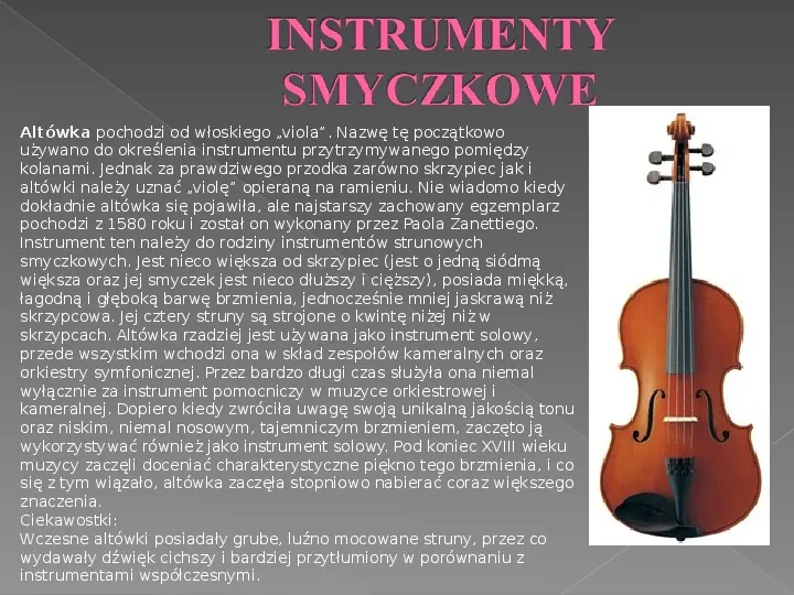 Instrumenty strunowe - Slide 9