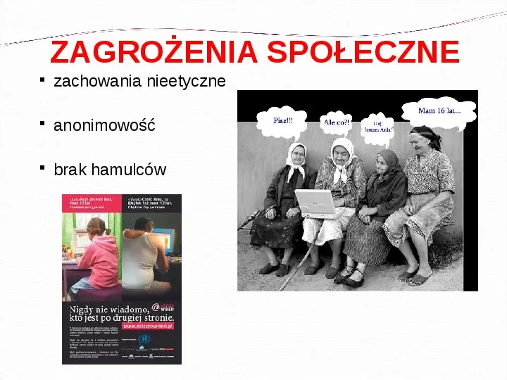 KOMPUTERY, INTERNET KORZYŚCI I ZAGROŻENIA - Slide 16