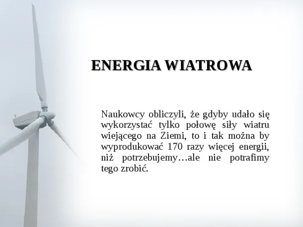 Energia wiatrowa - Slide pierwszy