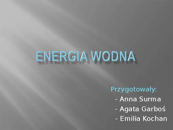 Energia wodna - Slide 1