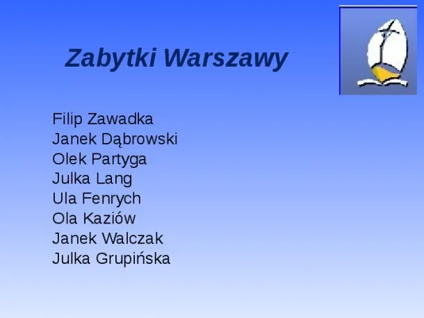 Zabytki Warszawy - Slide pierwszy