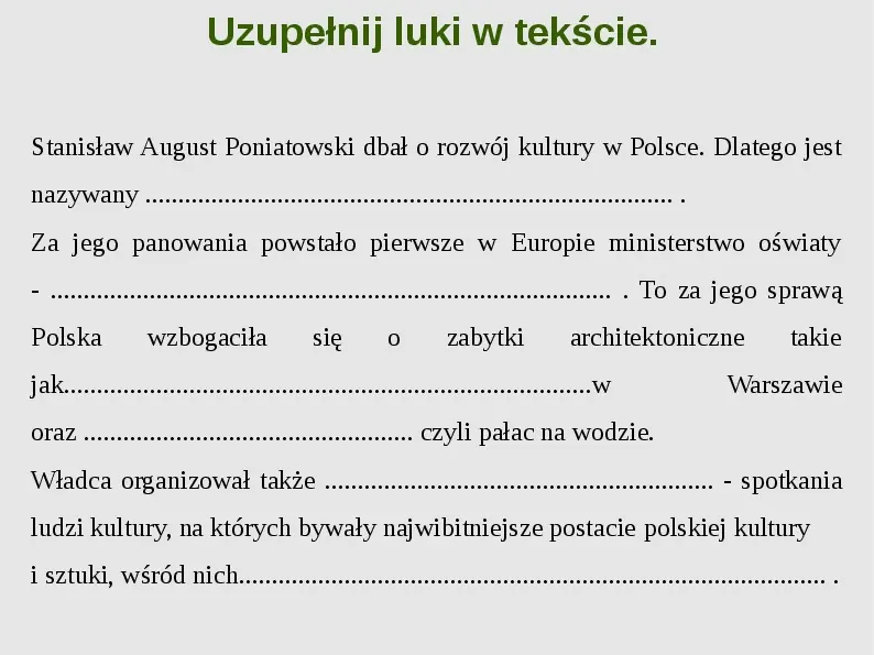 Elementy wiedzy historycznej - Oświecenie w Polsce. - Slide 8